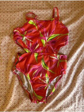 Old Navy Tropical Open Side Bathing Suit Size L (10-12)